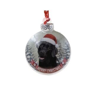 dog Black Labrador Glass Ornament Santa Paws Bauble History & Heraldry Christmas
